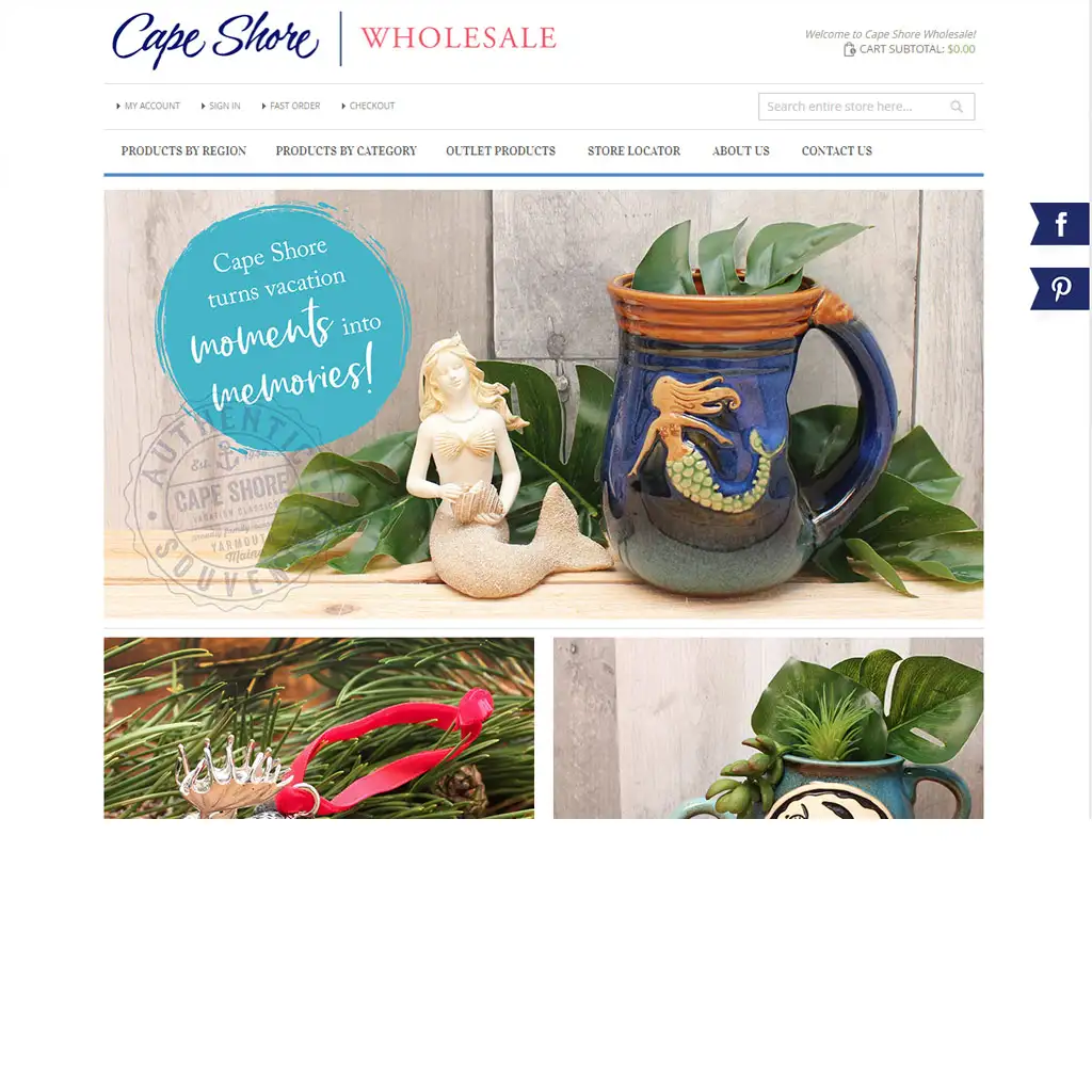 Cape Shore Wholesale website screenshot