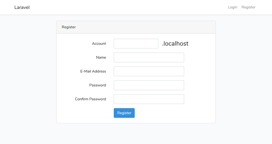 Laravel new registration with account