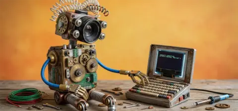 AI robot doing the coding