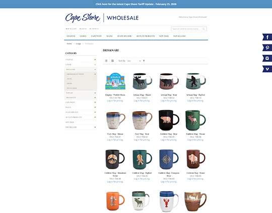 Cape-shore.com - a B2B wholesaler built on Magento 2 with thousands of SKUs.
