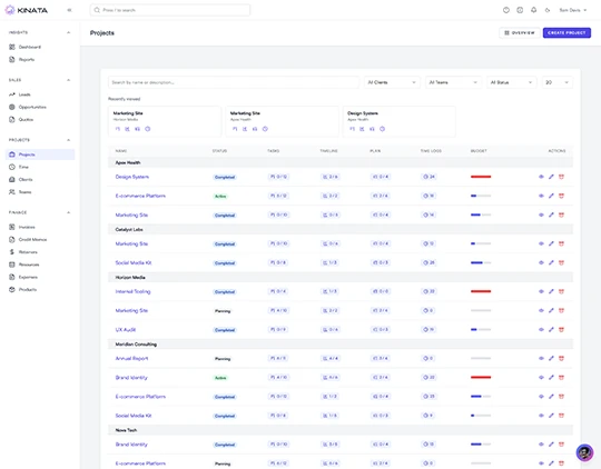Kinata.app business management software built on Laravel 13, Inertia and React.