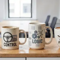 4 coffee mugs - Agility, Control, Logic & Performance - e-commerce options